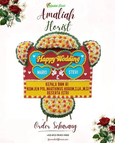 Karangan Papan Bunga Pernikahan di Cilebak